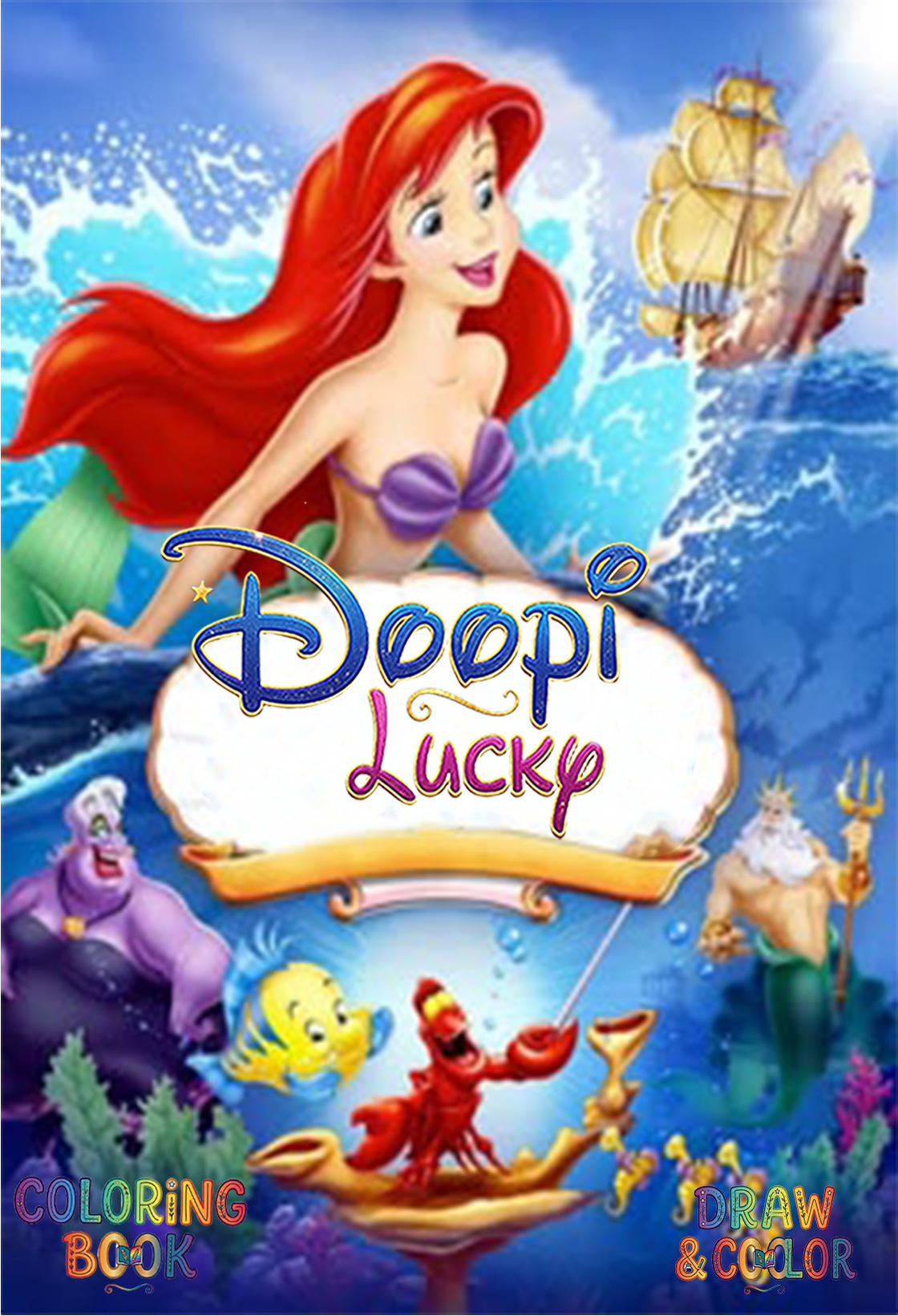 دفتر نقاشی 8 صفحه ای طرح پری دریایی دیزنی (طرح اختصاصی Disney)