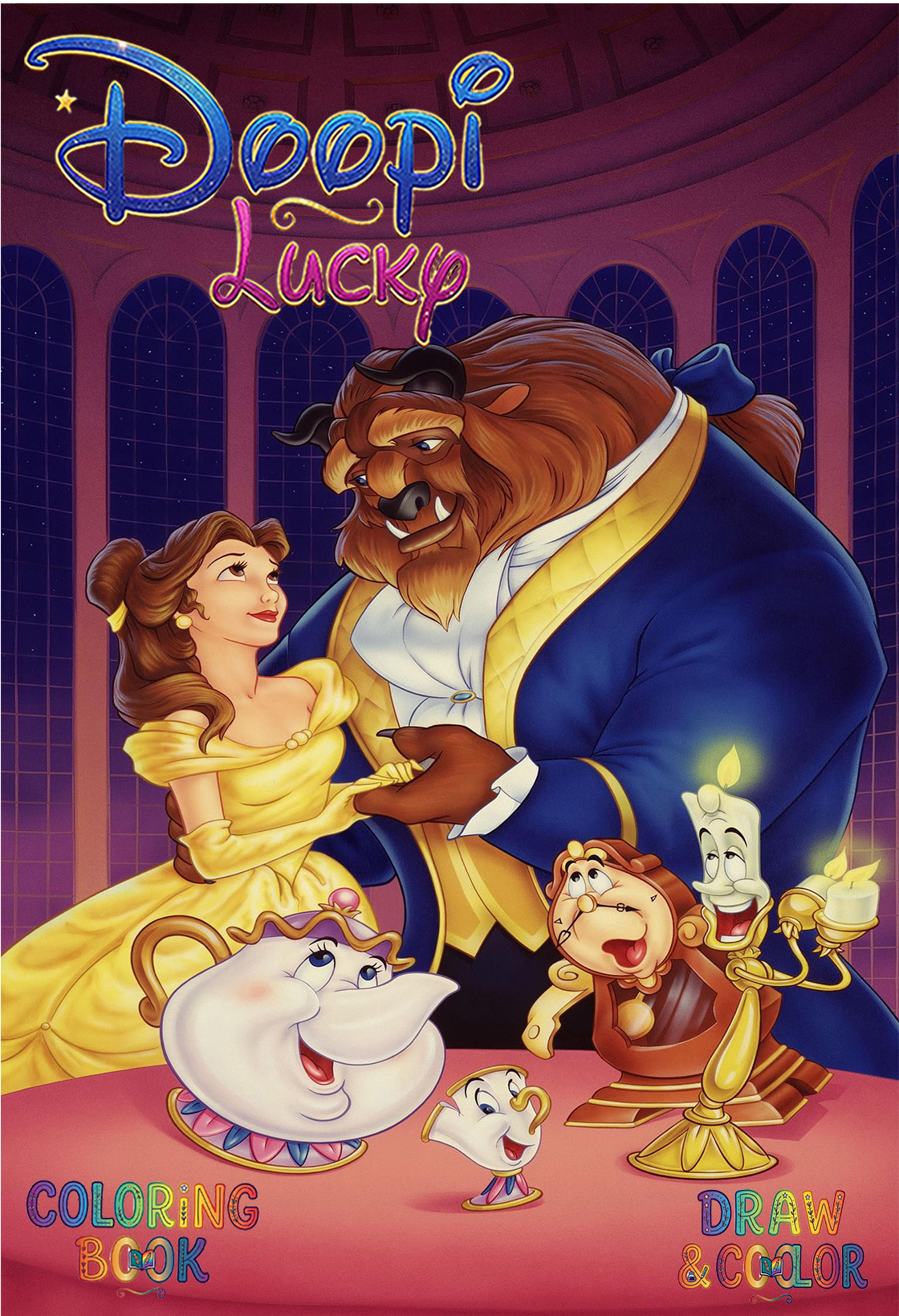 دفتر نقاشی 8 صفحه ای طرح دیو و دلبر دیزنی (طرح اختصاصی Disney)
