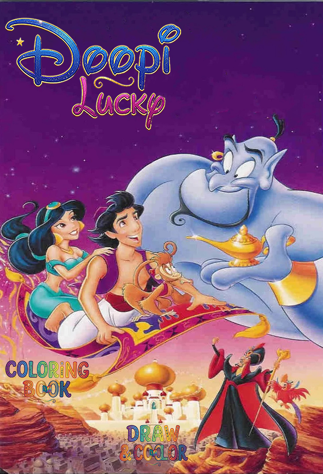 دفتر نقاشی 8 صفحه ای طرح علاءالدین و چراغ جادو دیزنی (طرح اختصاصی Disney)
