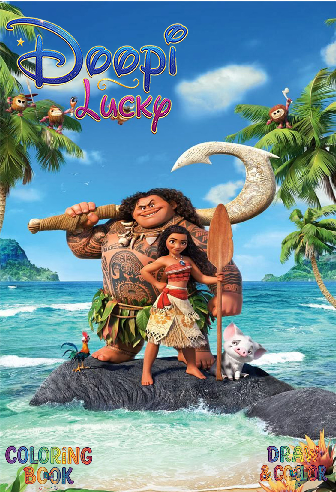 دفتر نقاشی 8 صفحه ای طرح موآنا دیزنی (طرح اختصاصی Disney)